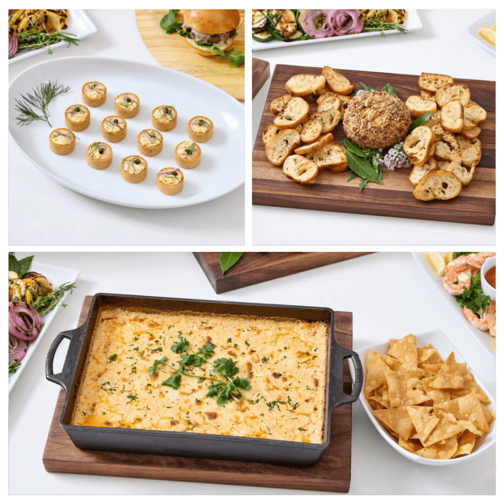 a collage of paramount events' holiday dropoff catering specials to share with your family